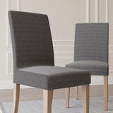 No. 918 Sparta 2-pack Houndstooth Textured Stretch Fit Elastic Dining Chair Cover Pair - 28" x 39"