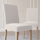 No. 918 Sparta 2-pack Houndstooth Textured Stretch Fit Elastic Dining Chair Cover Pair - 28" x 39"