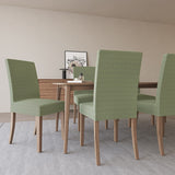 No. 918 Sparta 2-pack Houndstooth Textured Stretch Fit Elastic Dining Chair Cover Pair - 28" x 39"