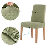 No. 918 Sparta 2-pack Houndstooth Textured Stretch Fit Elastic Dining Chair Cover Pair - 28" x 39"