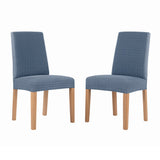 No. 918 Sparta 2-pack Houndstooth Textured Stretch Fit Elastic Dining Chair Cover Pair - 28" x 39"
