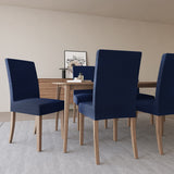 No. 918 Sparta 2-pack Houndstooth Textured Stretch Fit Elastic Dining Chair Cover Pair - 28" x 39"