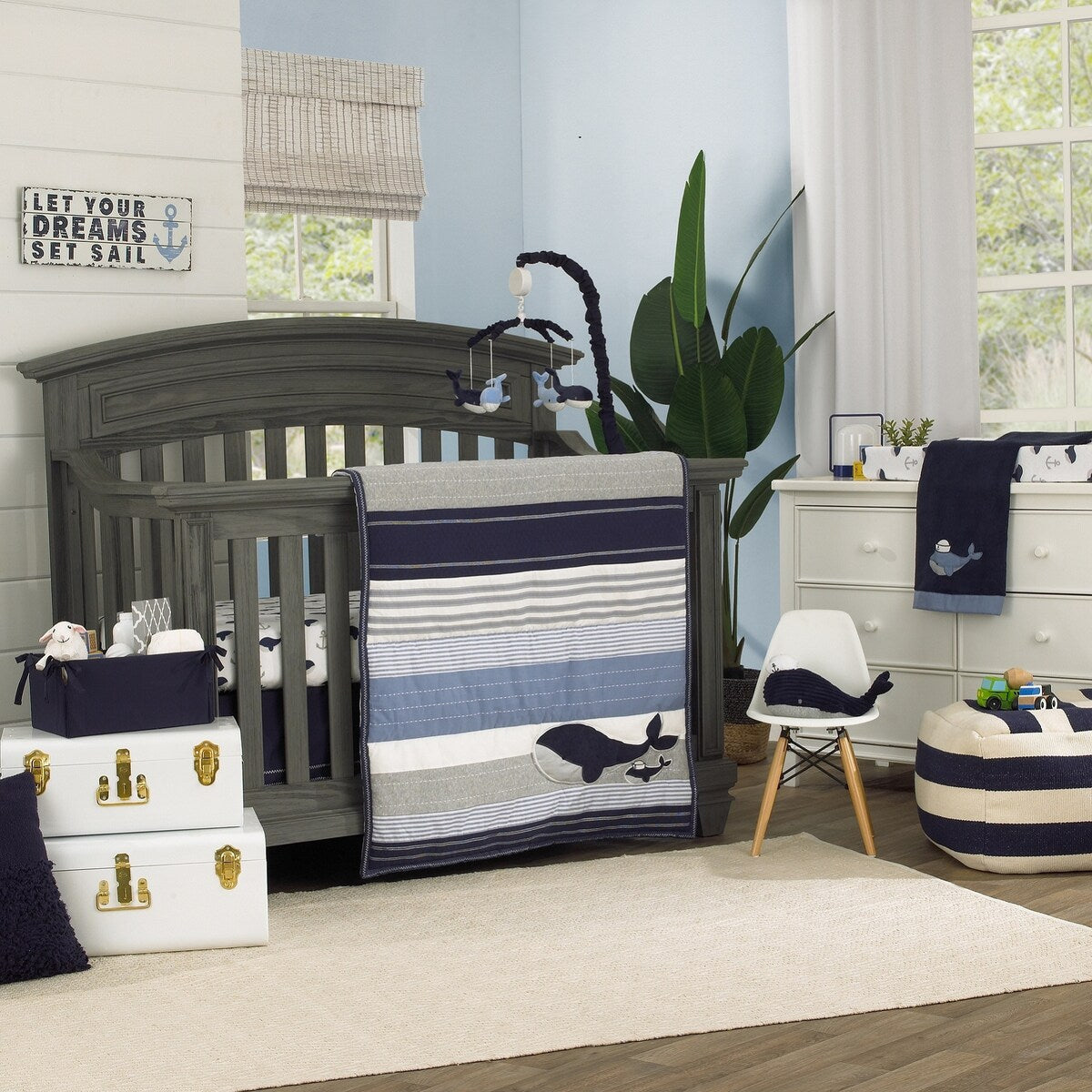 NoJo Nantucket Adventure Baby Blue Musical Mobile