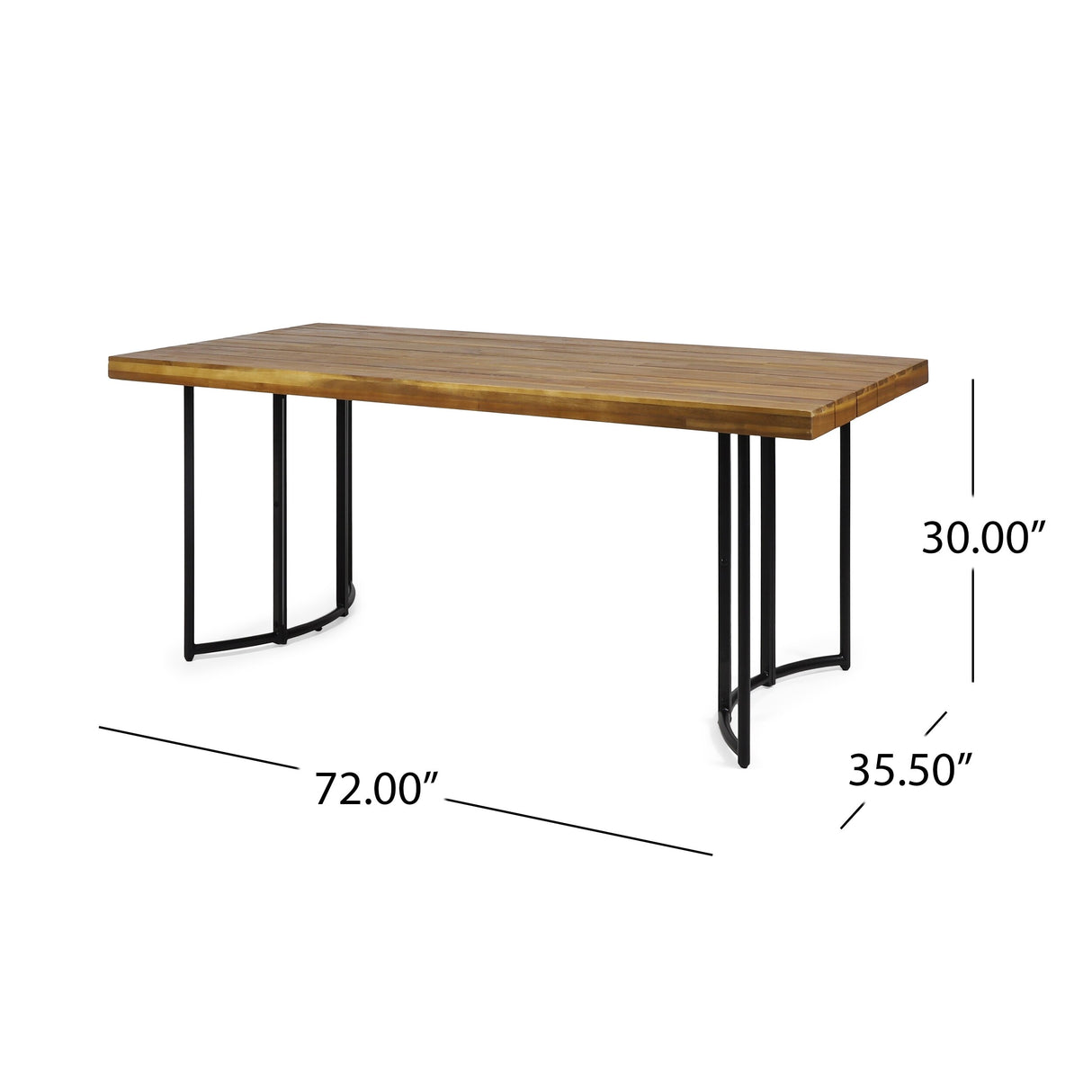 Noah Acacia Wood Dining Table by Christopher Knight Home - 72.00" W x 35.50" D x 30.00" H