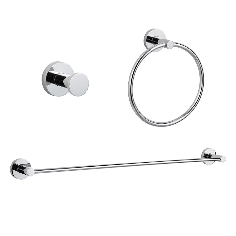 Maykke Nob Hill 3-Piece Bathroom Hardware Set with 24 Inch Towel Bar