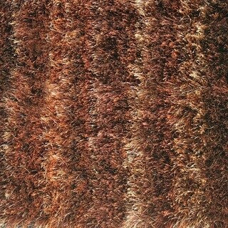 Noble House Inc Mirage Gold/Brown Polyester Shag Area Rug - 5' x 8'