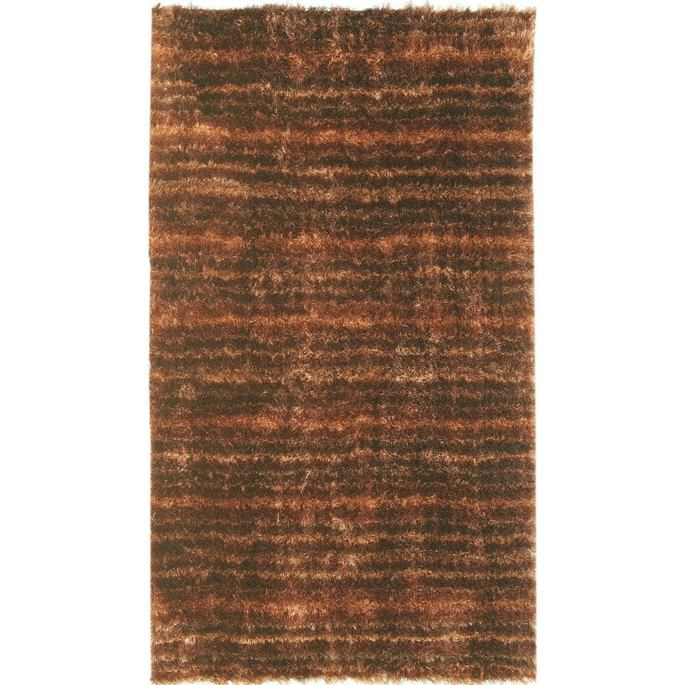 Noble House Inc Mirage Gold/Brown Polyester Shag Area Rug - 5' x 8'