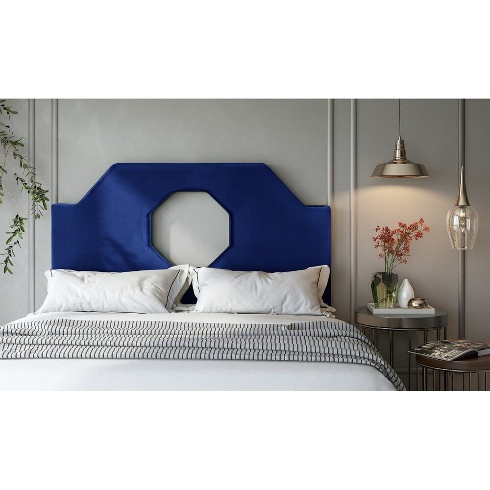 Noctis King Headboard in Navy Velvet
