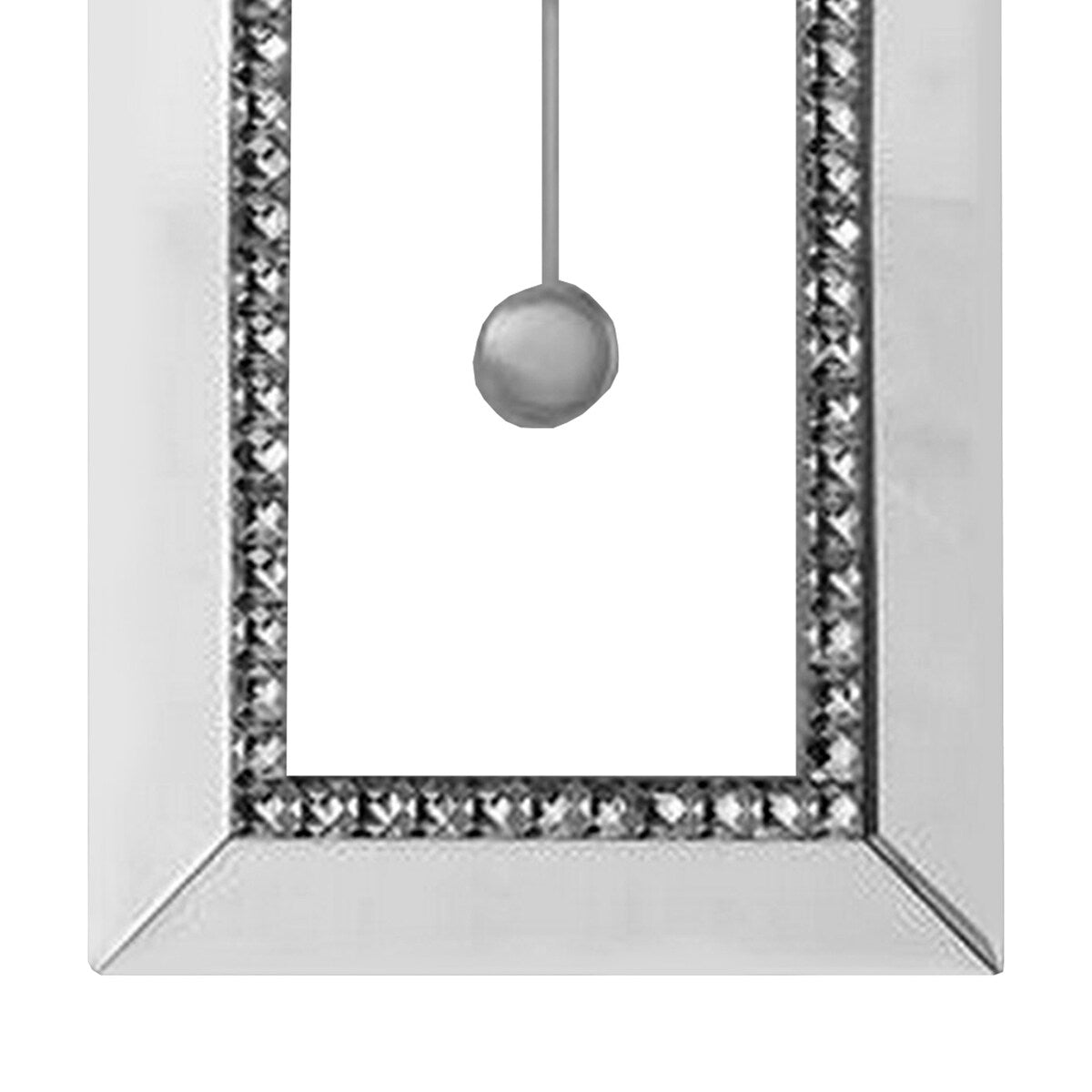 Noe 30 Inch Wall Clock, Crystal Diamond Inlaid Trim, Pendulum, White