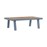 Nofi Aluminum and Solid Teak Wood Outdoor Patio 4 Piece Conversation Set with Olefin Cushions