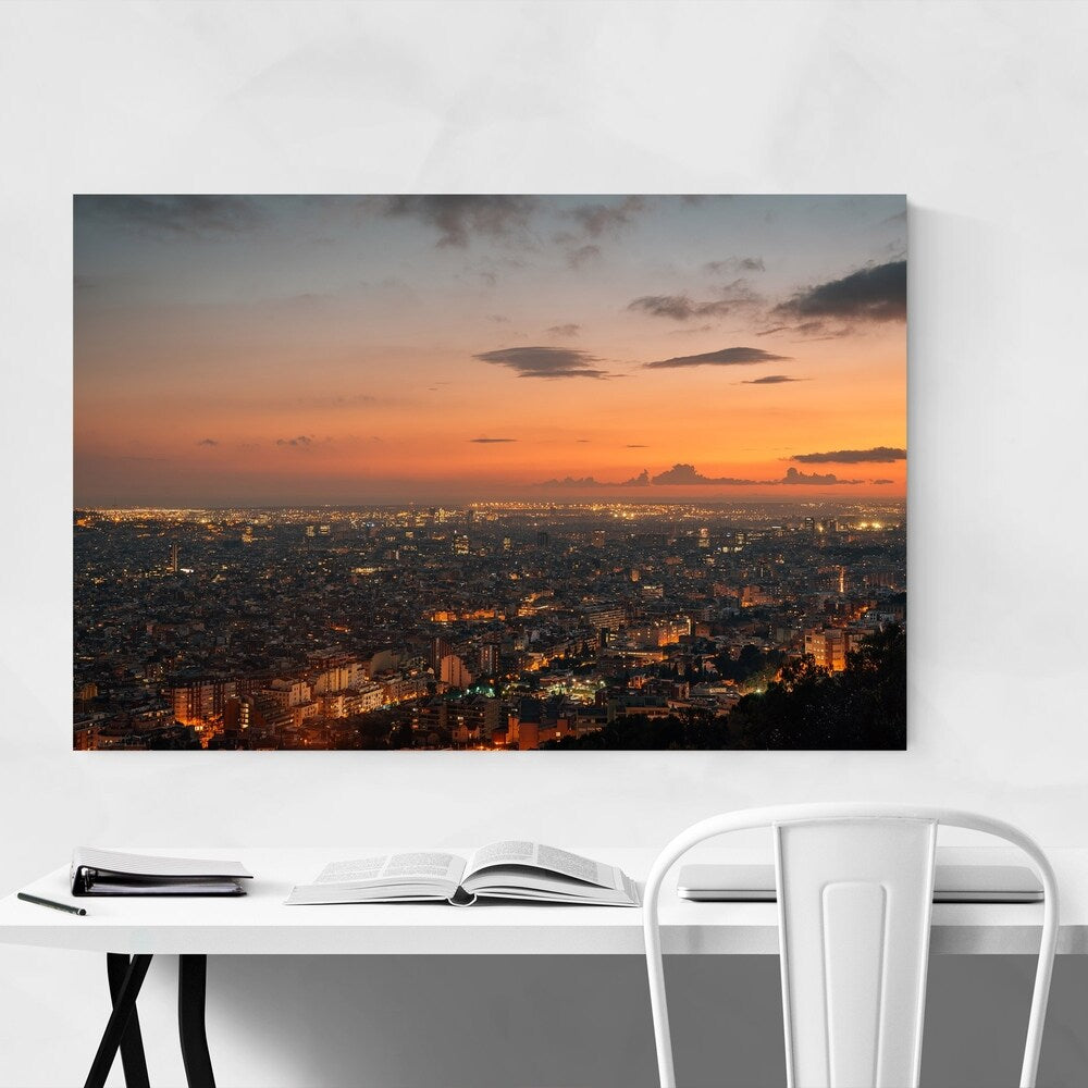 Noir Gallery Barcelona Spain Urban Landscape Canvas Wall Art Print