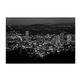 Noir Gallery Black & White Portland Skyline Unframed Art Print/Poster