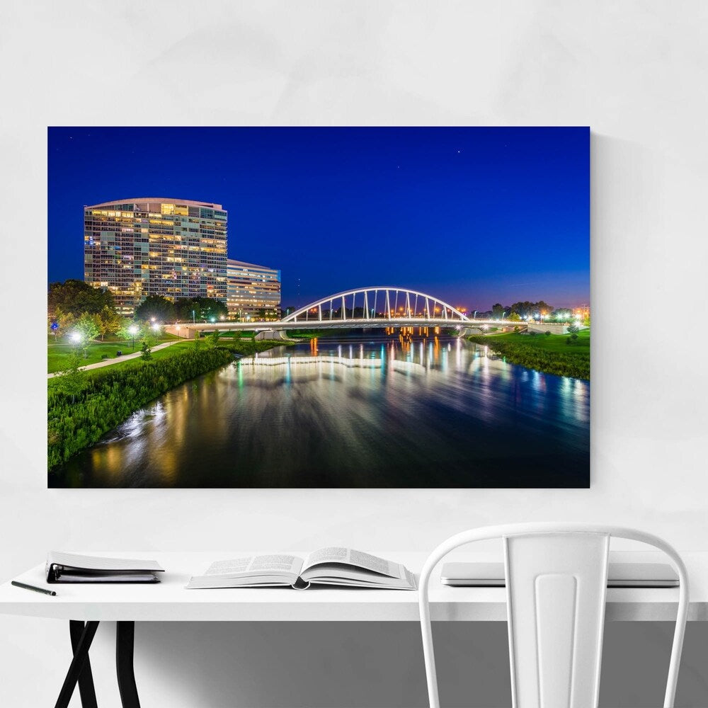 Noir Gallery Columbus, Ohio Bridge Photo Canvas Wall Art Print