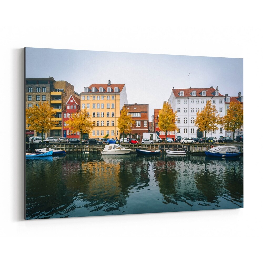 Noir Gallery Copenhagen Denmark Autumn Canal Canvas Wall Art Print