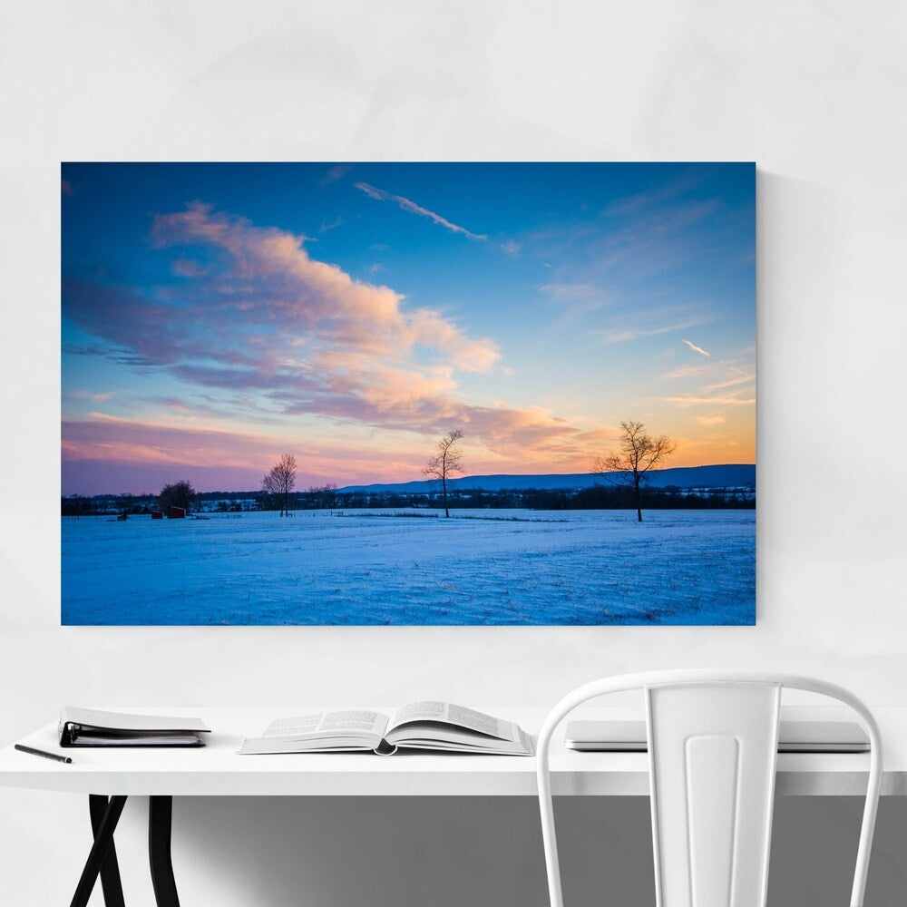 Noir Gallery Frederick Maryland Winter Sunset Canvas Wall Art Print