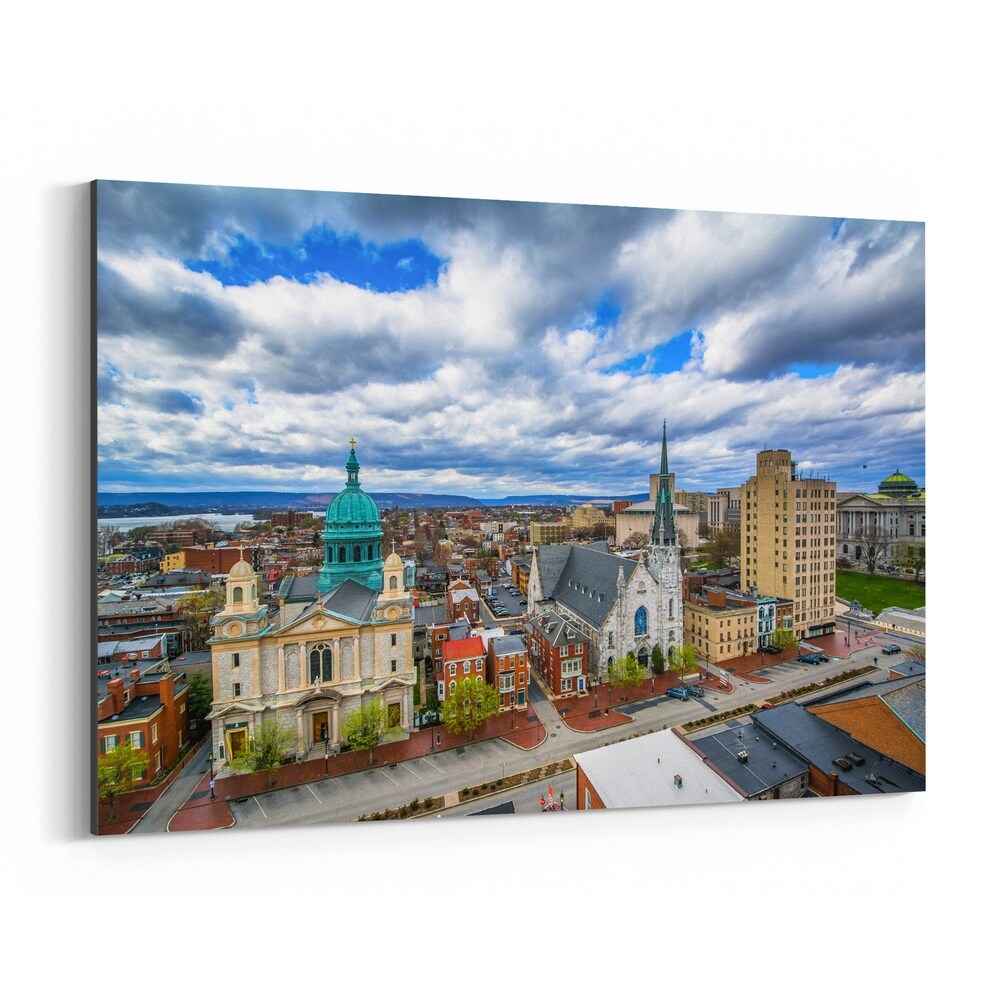 Noir Gallery Harrisburg Pennsylvania Skyline Canvas Wall Art Print