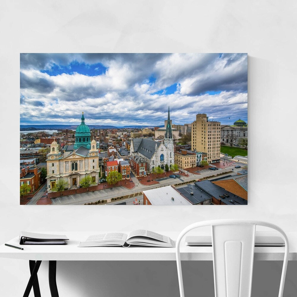 Noir Gallery Harrisburg Pennsylvania Skyline Canvas Wall Art Print