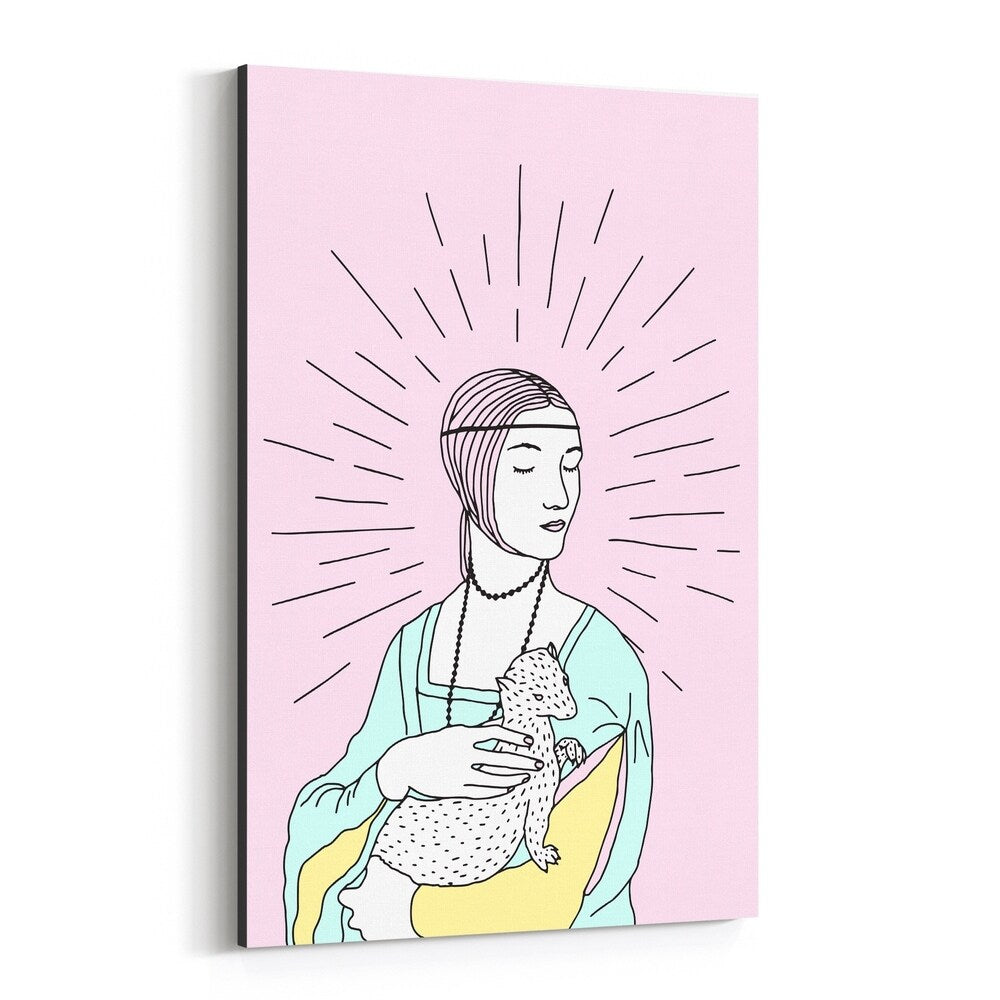 Noir Gallery Lady With An Ermine Pop Painting Canvas Wall Art Print