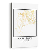 Noir Gallery Minimal Cape Town City Map Canvas Wall Art Print