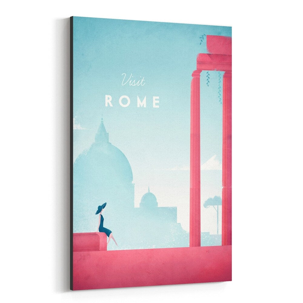 Noir Gallery Minimal Travel Poster Rome Italy Canvas Wall Art Print