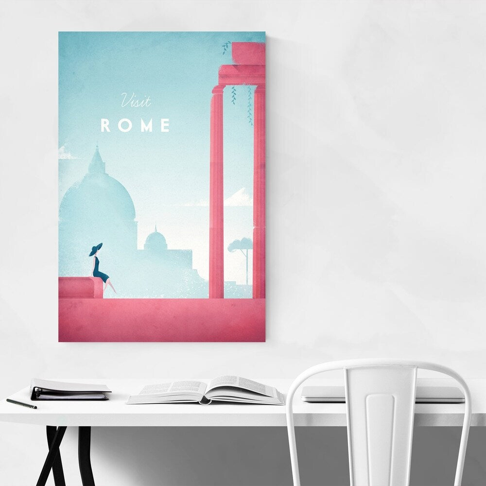 Noir Gallery Minimal Travel Poster Rome Italy Canvas Wall Art Print