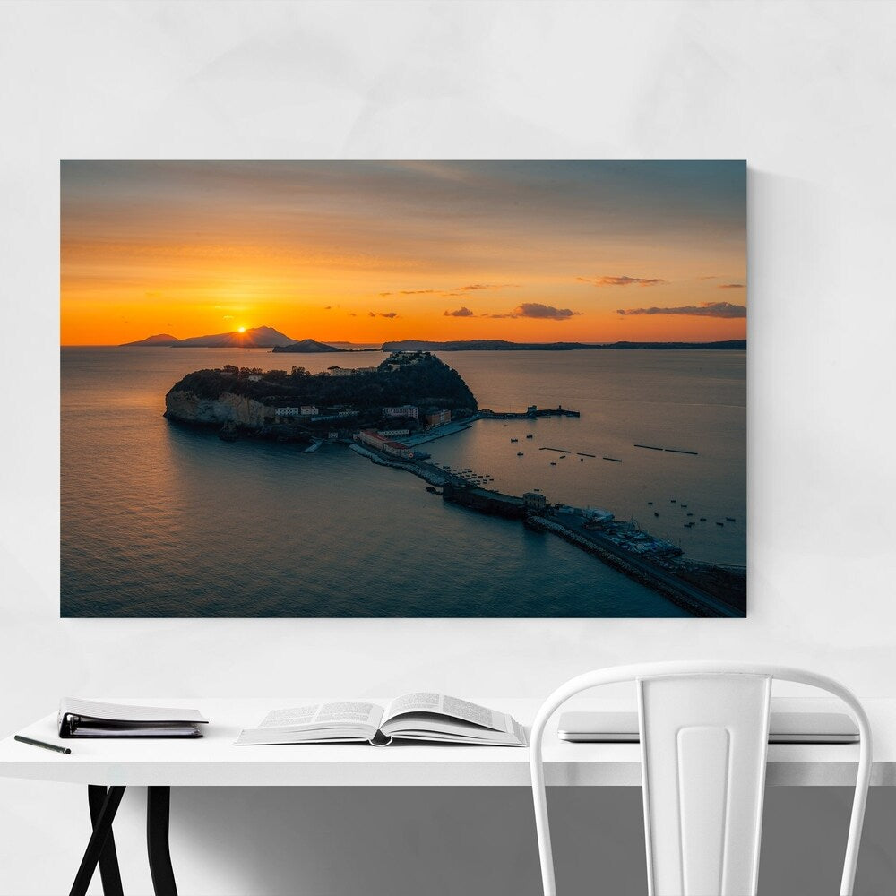 Noir Gallery Naples Italy Coastal Island Canvas Wall Art Print
