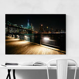 Noir Gallery New York Brooklyn Bridge Skyline Canvas Wall Art Print