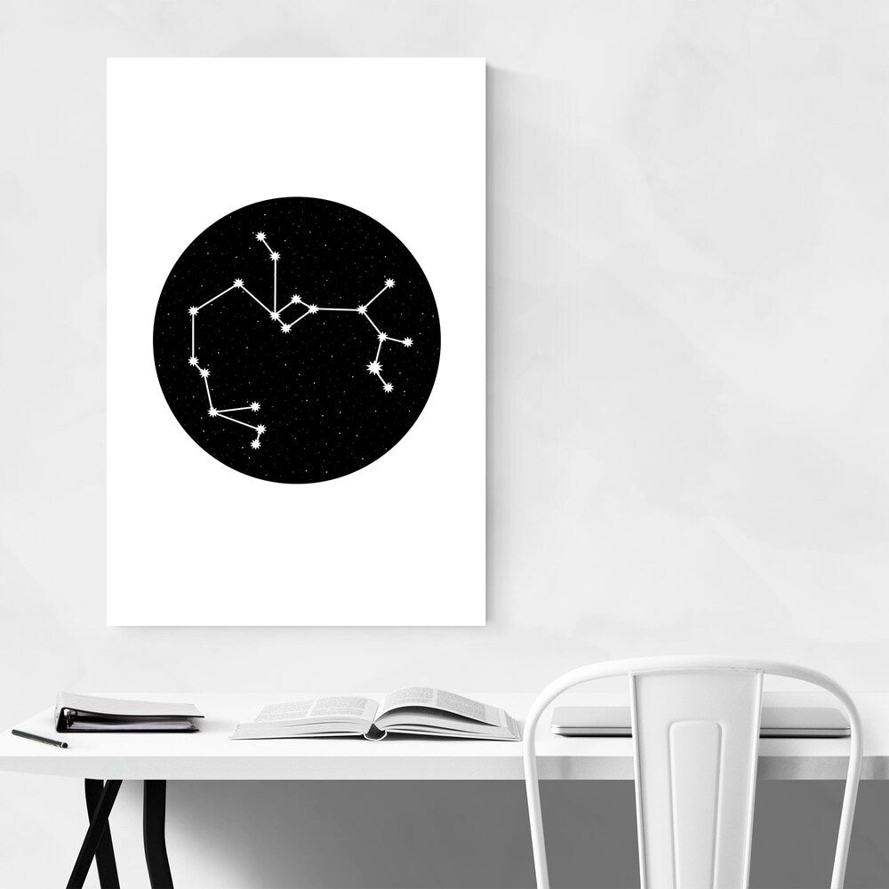 Noir Gallery Night Sky Sagittarius Astrology Canvas Wall Art Print