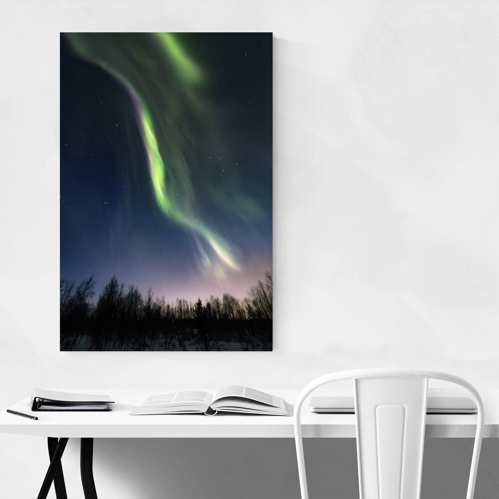 Noir Gallery Northern Lights Lapland Finland Canvas Wall Art Print