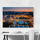 Noir Gallery Rome Italy Tiber River Cityscape Canvas Wall Art Print