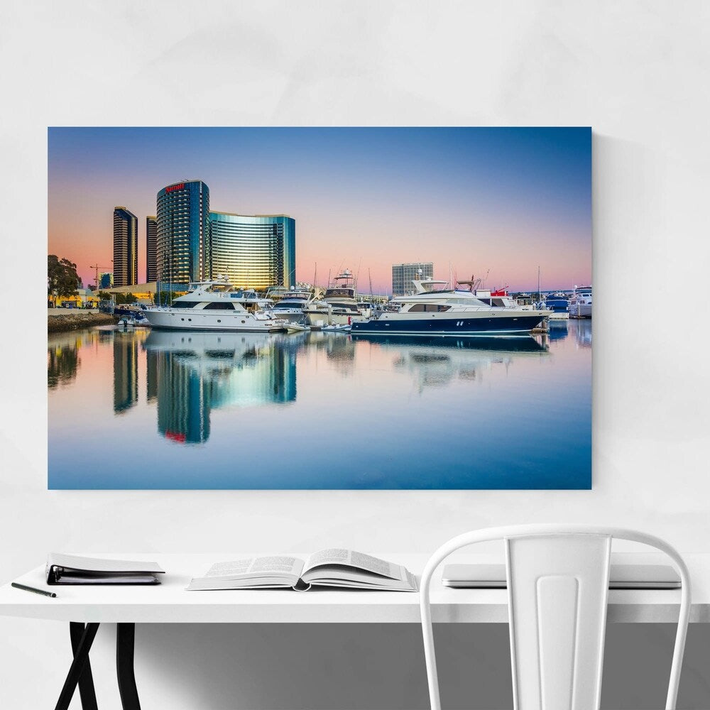Noir Gallery San Diego Embarcadero Skyline Canvas Wall Art Print