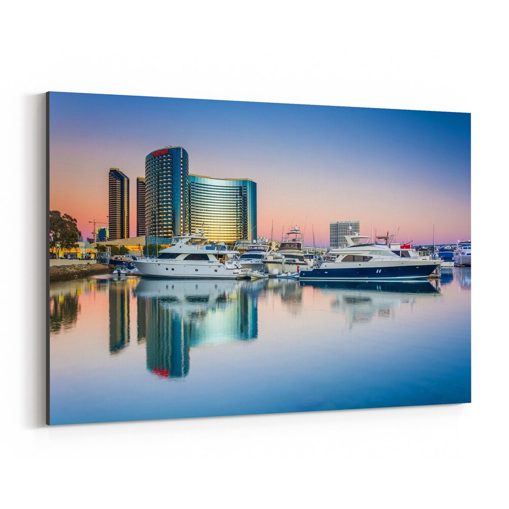 Noir Gallery San Diego Embarcadero Skyline Canvas Wall Art Print