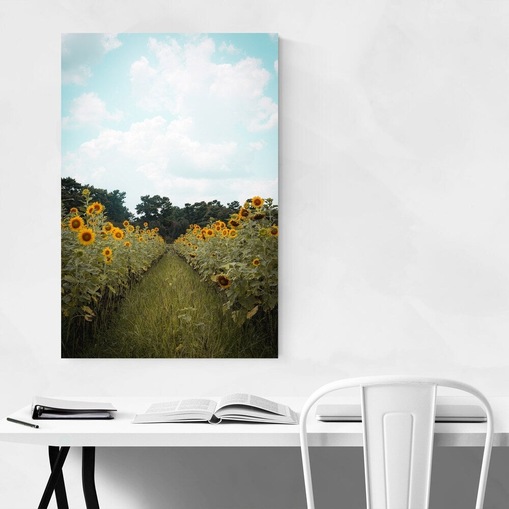 Noir Gallery Sunflower Field Farm Louisiana Unframed Art Print/Poster