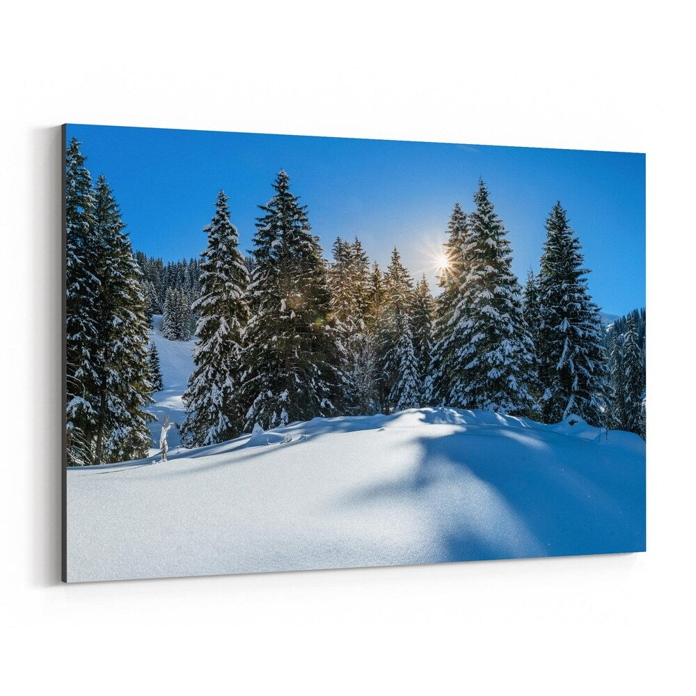 Noir Gallery Switzerland Winter Landscape Canvas Wall Art Print