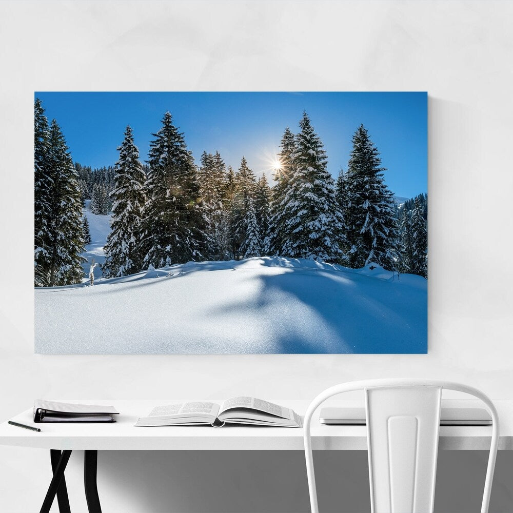 Noir Gallery Switzerland Winter Landscape Canvas Wall Art Print