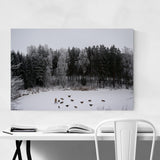 Noir Gallery Winter Frozen Lake Landscape Metal Wall Art Print