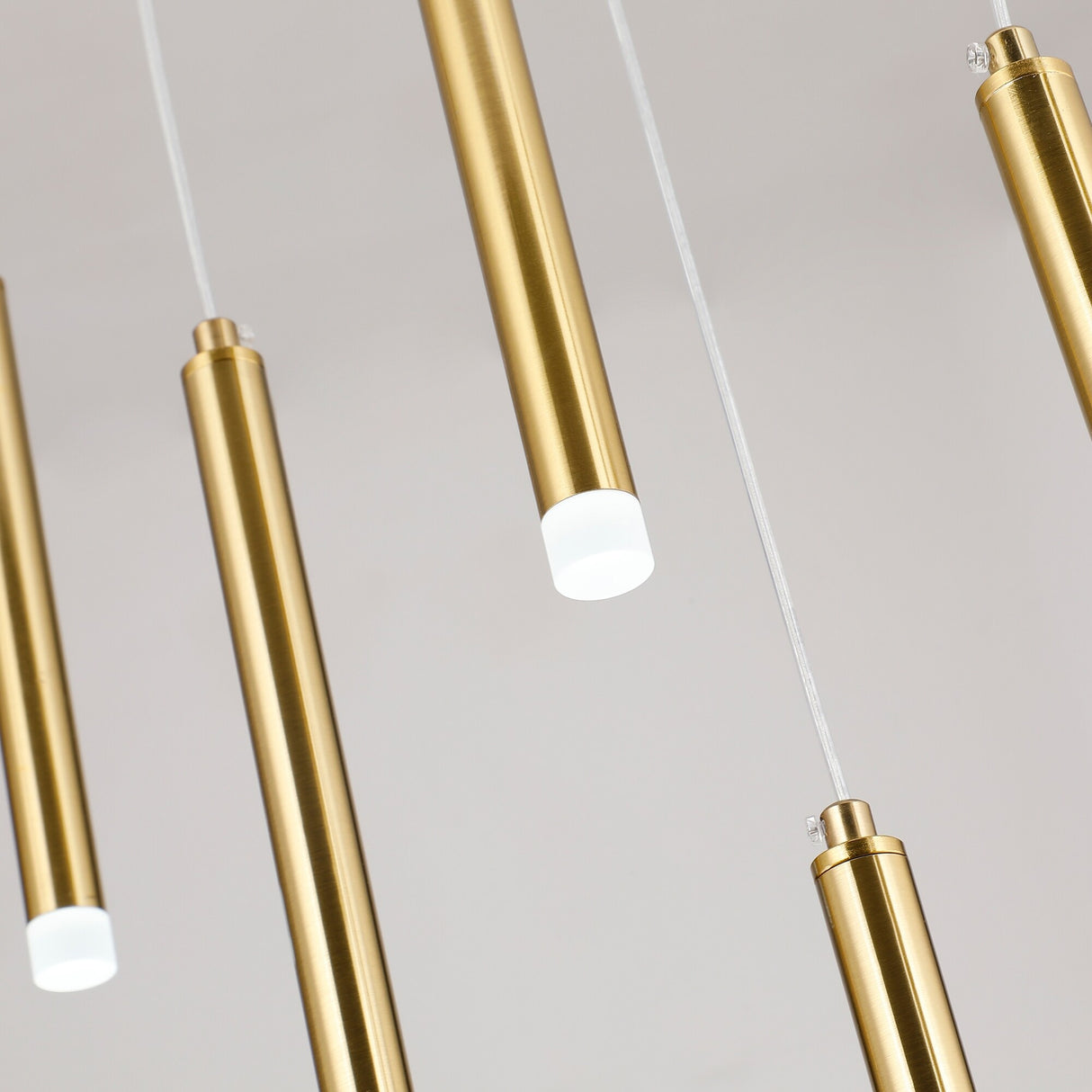 14 Light Linear LED Integrated in Black or Gold Cluster Chandelier, Luxury Kitchen Island Dining Room Pendant