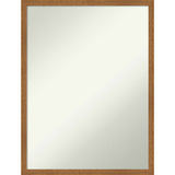 Non-Beveled Wood Bathroom Wall Mirror - Carlisle Blonde Narrow Frame