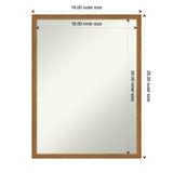 Non-Beveled Wood Bathroom Wall Mirror - Carlisle Blonde Narrow Frame