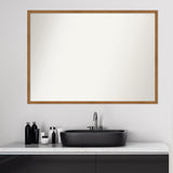Non-Beveled Wood Bathroom Wall Mirror - Carlisle Blonde Narrow Frame