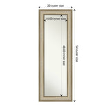 Non-Beveled Full Length On The Door Mirror - Colonial Frame - Colonial Light Gold - Outer Size: 20 x 54 in