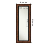 Non-Beveled Full Length On The Door Mirror 54.5 x 20.5 in. - Vogue Frame - Hued Bronze - 21 x 55 in