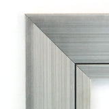 Non-Beveled Wood Bathroom Wall Mirror - Romano Silver Frame