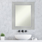Non-Beveled Wood Bathroom Wall Mirror - Romano Silver Frame