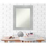 Non-Beveled Wood Bathroom Wall Mirror - Romano Silver Frame