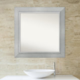 Non-Beveled Wood Bathroom Wall Mirror - Romano Silver Frame