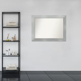Non-Beveled Wood Bathroom Wall Mirror - Romano Silver Frame