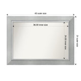 Non-Beveled Wood Bathroom Wall Mirror - Romano Silver Frame