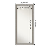 Non-Beveled Wood Full Length Floor Leaner Mirror - Parlor Frame - Glass Size 24 x 60