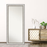 Non-Beveled Wood Full Length Floor Leaner Mirror - Salon Silver Frame - Salon Silver - Outer Size: 29 x 65 in